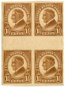U.S. #631 Block Horiz Gutter MNH