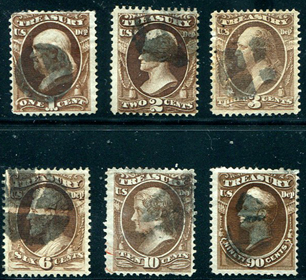 U.S. #O72-82 Treasury Dept Used