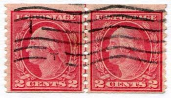 U.S. #455 Line Pair Used