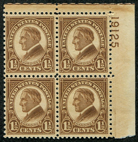 U.S. #633 Plate Block Mint