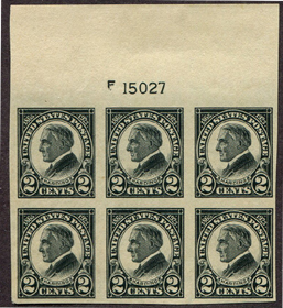 U.S. #611 Plate Block Mint
