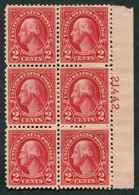 U.S. #634 Plate Bock of 6