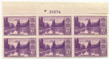 U.S. #742 Plate Block mint
