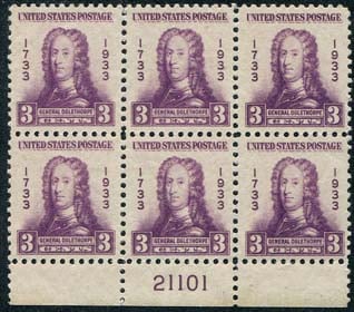U.S. #726 Plate No. Block - Mint