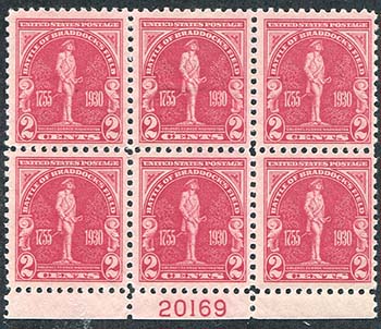 U.S. #688 Plate No. Block - Mint