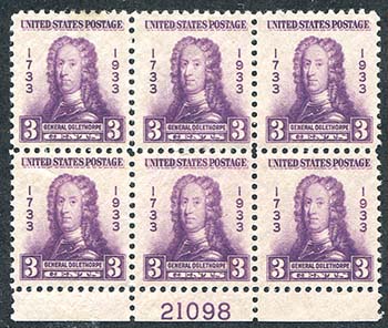 U.S. #726 Plate No. Block - Mint