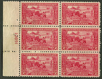 U.S. #618 Pl # Blk 6 MNH