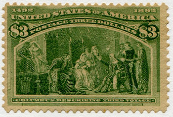 U.S. #243 $3 Columbus Describing His Third Voyage - MNH