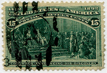U.S. #238 Columbus Announcing His Discovery, used