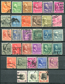 U.S. #803-34 Prexie Complete to $5, used