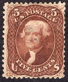 U.S. #75 5c Jefferson Perf 12
