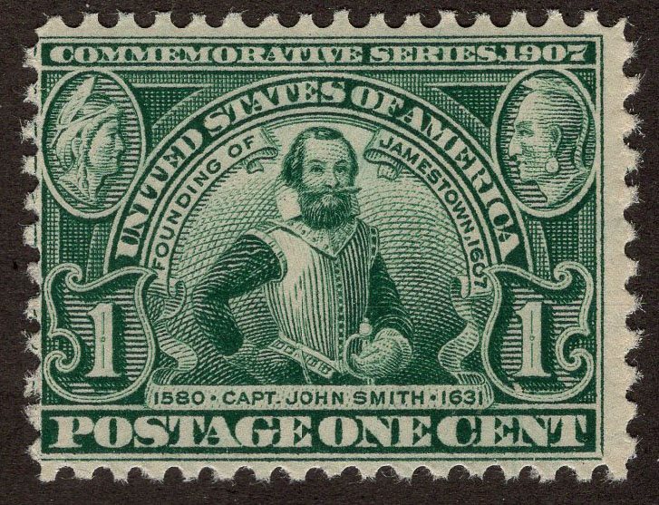 U.S. #328 1c Captain John Smith MNH