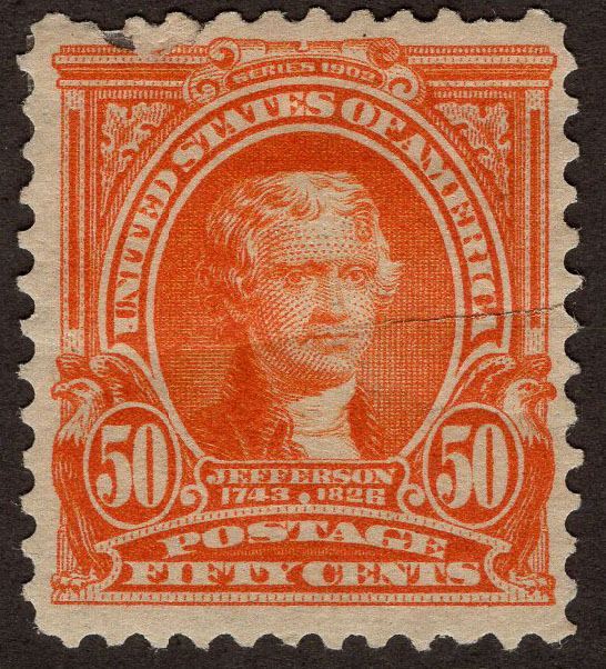 U.S. #310 50c Thomas Jefferson Mint