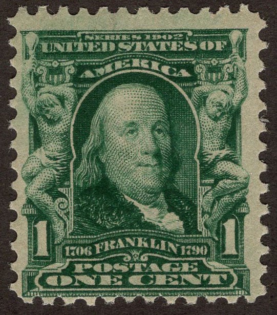U.S. #300 1c Franklin MNH