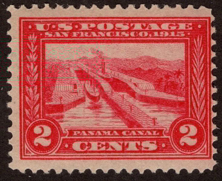 U.S. #398 Pedro Miguel Locks 2c Mint