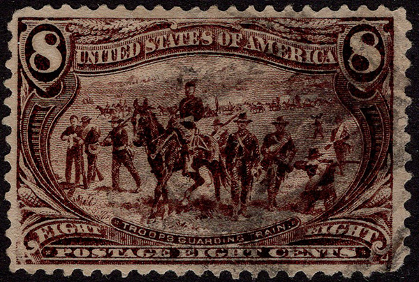 U.S. #289 Troops Guarding Wagon Train 8c Used