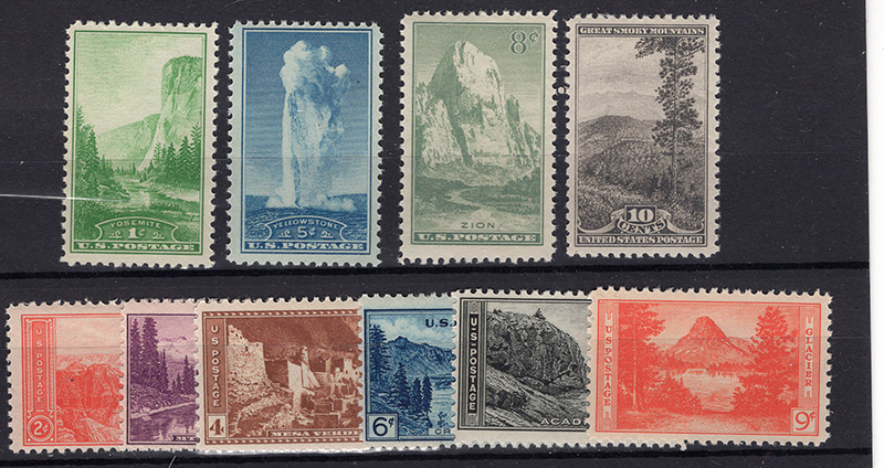 U.S. #740-49 National Parks Issue MNH