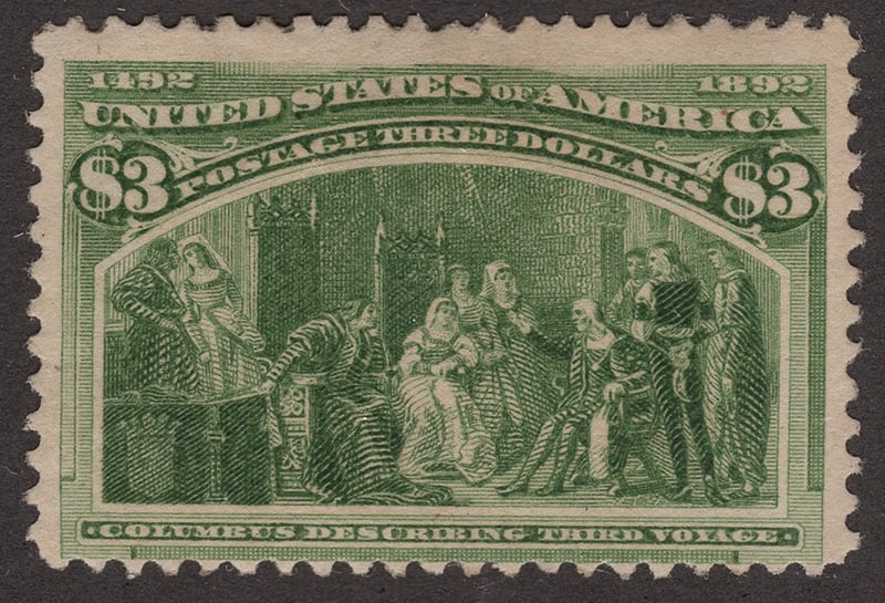 U.S. #243 $3 Columbus Describing His Third Voyage - Mint