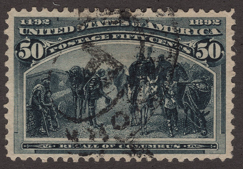 U.S. #240 Recall of Columbus 50c Used