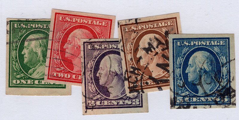 U.S. #343-47 Used