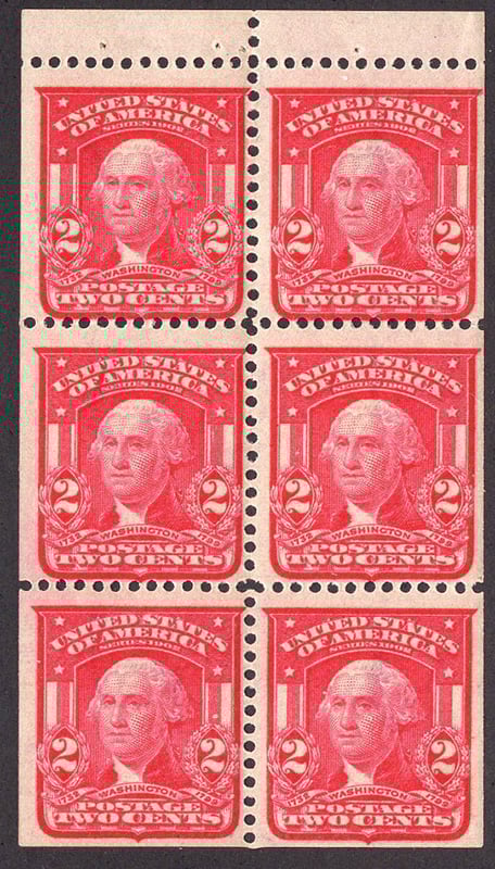 U.S. #319g Booklet Pane Mint