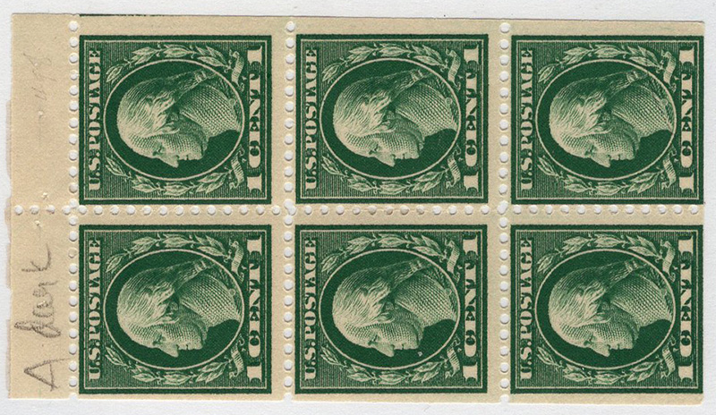 U.S. #498e Franklin Booklet Pane of 6 Mint