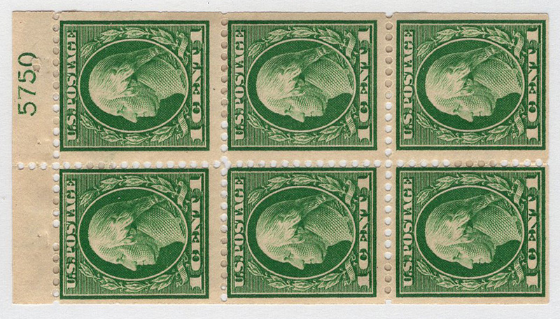 U.S. #405b Franklin Booklet Pane of 6 Mint