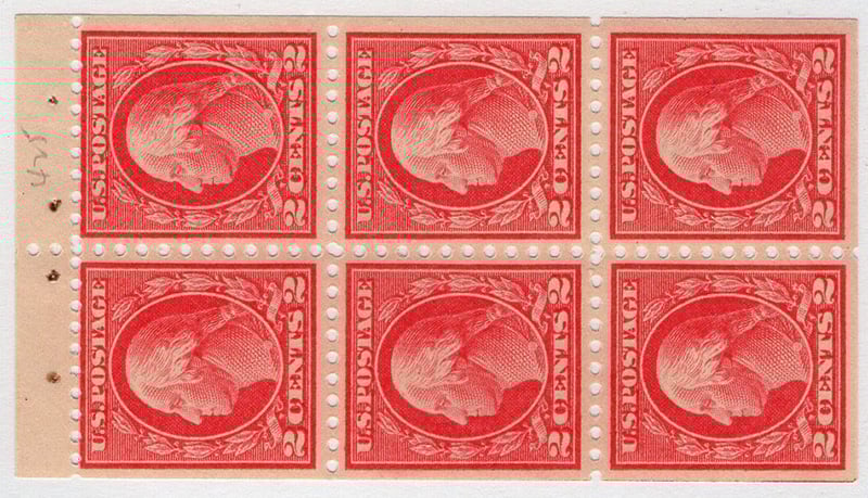 U.S. #425e Franklin Booklet Pane of 6 Mint