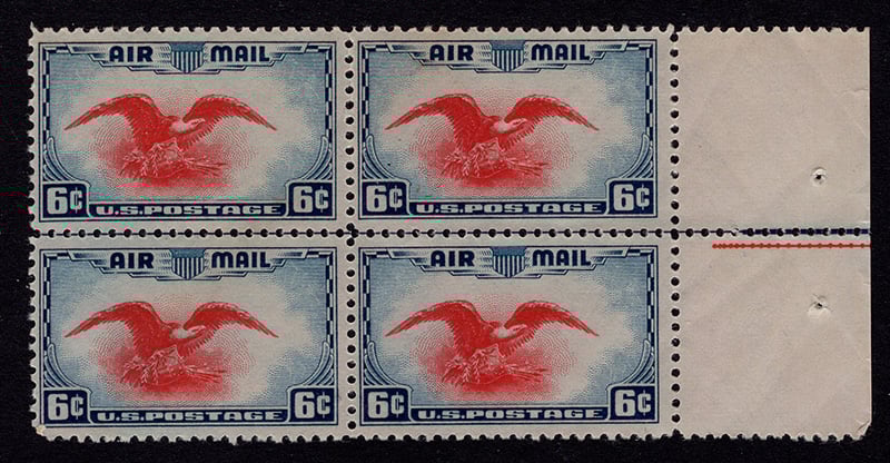 U.S. #C23 Horizontal Line Block