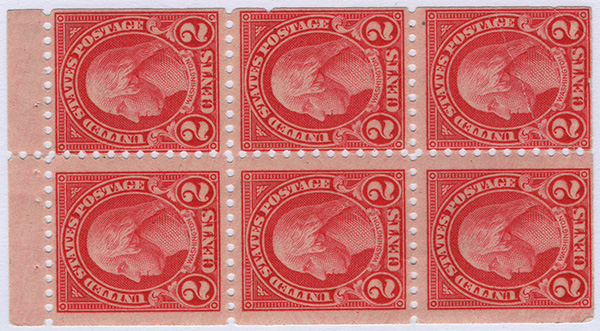 U.S. #583a Booklet Pane of 6 Mint