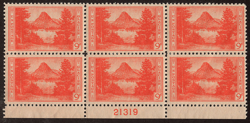 U.S. #748 Glacier MNH PNB of 6
