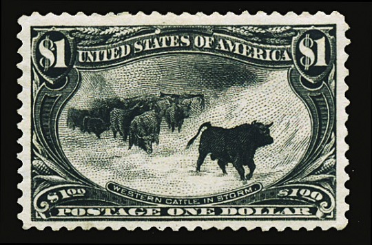 U.S. #292 Western Cattle in Storm $1 Mint