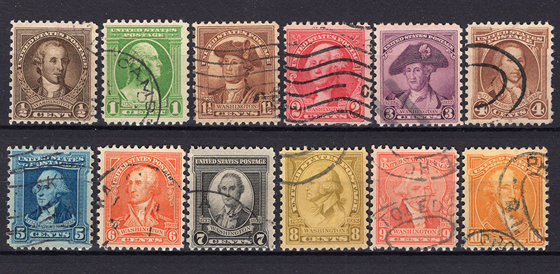 U.S. # 704-15 Washington Bicentennial Issue